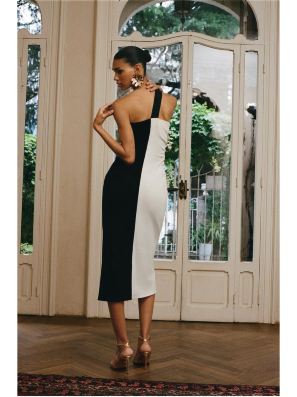 Zara Knotted Combination Midi Dress Size S - Picture 6 of 13